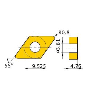 三菱マテリアル（株） 旋削用インサート DNMG 旋削用インサート（超硬コーティング） DNMG110408-LM MC7015