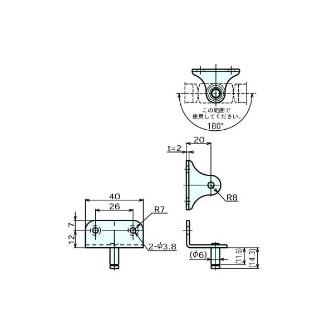 （株）ナベヤ ガススプリング取付ブラケット GSB6A ガススプリング取付ブラケット GSB6A