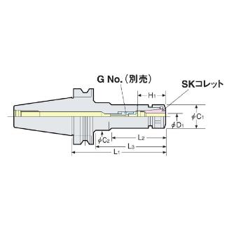 （株）日研工作所 高圧センタースルー型スリムチャック BT-SK 高圧センタースルー型スリムチャック BT50-SK10C-200