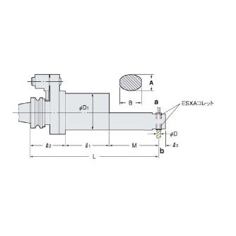 （株）日研工作所 深穴用アンギュラヘッド BT-AHPL 深穴用アンギュラヘッド BT50-AHPL8-280