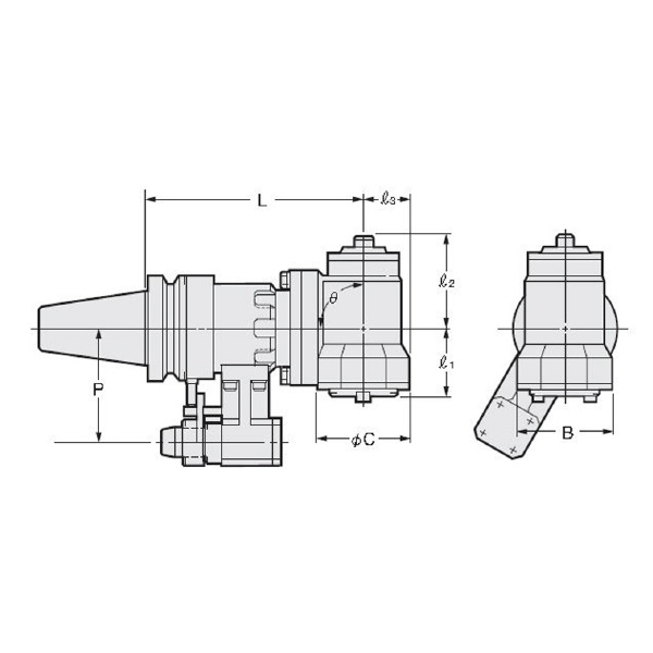 （株）日研工作所 クイック型90°タイプアンギュラヘッド NBT-AHT クイック型９０°タイプアンギュラヘッド NBT50-AHT35-210-90