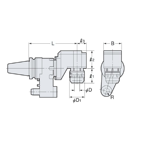 （株）日研工作所 オフセットタイプアンギュラヘッド NBT-AFC オフセットタイプアンギュラヘッド NBT50-AFC20-230