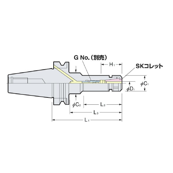 （株）日研工作所 フランジスルー型スリムチャック NBT-SK フランジスルー型スリムチャック NBT40-SK25F-90