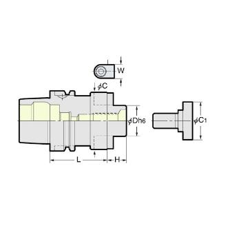 （株）日研工作所 正面フライスアーバ HSK-FMH 正面フライスアーバ HSK100A-FMH22-47-105