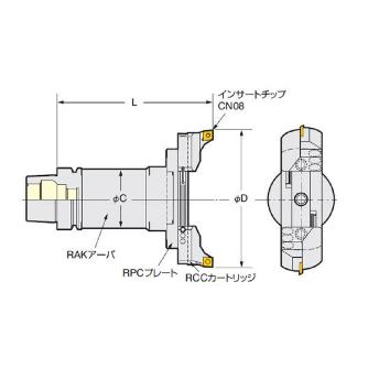 （株）日研工作所 バランスカット大径用ボーリングバー HSK-RAC バランスカット大径用ボーリングバー HSK100A-RAC230-335