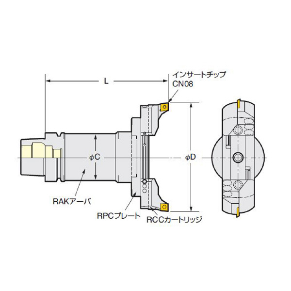 （株）日研工作所 バランスカット大径用ボーリングバー HSK-RAC バランスカット大径用ボーリングバー HSK100A-RAC230-335