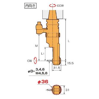 （株）ＭＳＴコーポレーション アングルヘッド ハーフミニ BT30-HFC アングルヘッド　ハーフミニ BT30-HFCS6-155-S65