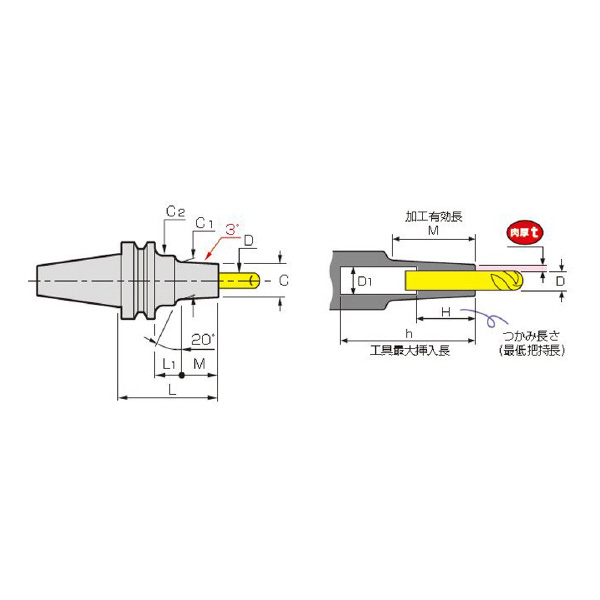 （株）ＭＳＴコーポレーション スリムライン モノ3° BT30-SLSA スリムライン　モノ３° BT30-SLSA6-120-M67