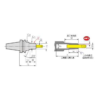（株）ＭＳＴコーポレーション スリムライン モノ3° BT30-SLRA スリムライン　モノ３° BT30-SLRA4-75-M22