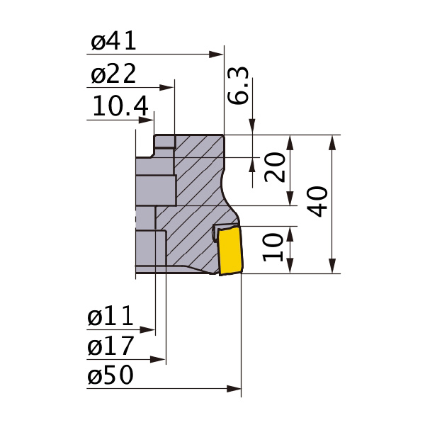 三菱マテリアル（株） カッタ 肩削り用(アーバタイプ) VOX400 カッタ　肩削り用（アーバタイプ） VOX400-050A03R