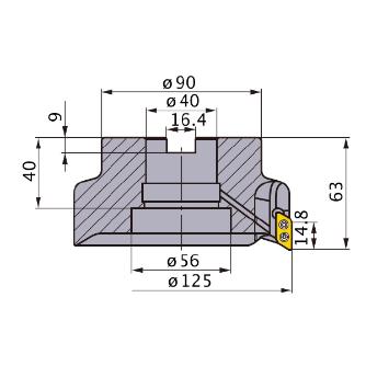 三菱マテリアル（株） カッタ 多機能用(アーバタイプ) AXD カッタ　多機能用（アーバタイプ） AXD4000-125B07RB