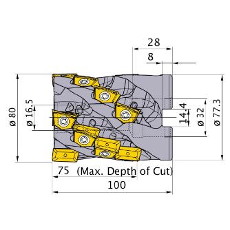 三菱マテリアル（株） カッタ 深切込み用(シェルタイプ) VFX カッタ　深切込み用（シェルタイプ） VFX5-080A06A075R