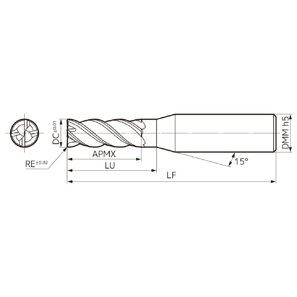 住友電気工業（株） GSX MILL 4枚刃ラジアスエンドミル 防振タイプ GSXVL4000-R-2.5D ＧＳＸ　ＭＩＬＬ　４枚刃ラジアスＥＭ防振 GSXVL4030-R02-2.5D ACF20