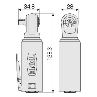 ＴＯＮＥ（株） スタビーエアーラチェットレンチ AR スタビーエアーラチェットレンチ AR3100S