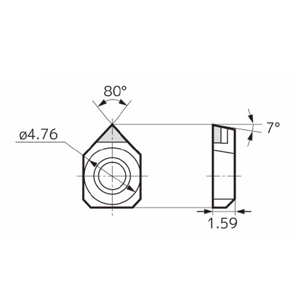 住友電気工業（株） スミボロン スローアウェイチップ NU-ZNEX スミボロン　スローアウェイチップ NU-ZNEX040104 BN7000