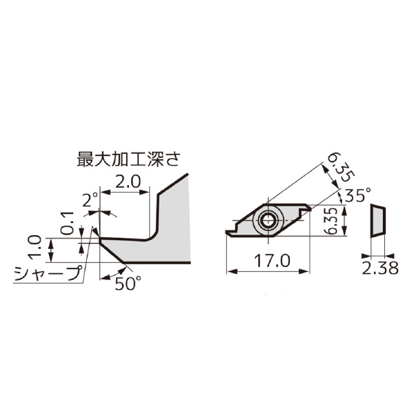 住友電気工業（株） SEC－PBバイト インサート PBVBW ＳＥＣ－ＰＢバイト　インサート PBVBW1102R BL130