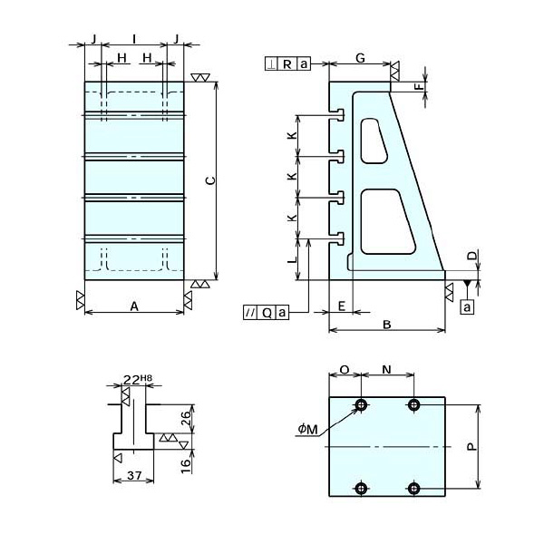 （株）ナベヤ 大型アングルプレート BGT 大型アングルプレート BGT121