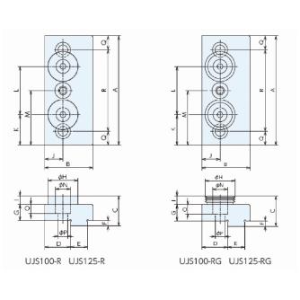 （株）ナベヤ 5軸マシンバイス ユニバーサル口金セット UJS ５軸マシンバイス　ユニバーサル口金セット UJS125-RRG