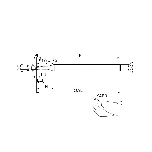 三菱マテリアル（株） 超硬ソリッドドリル DLE 超硬ソリッドドリル DLE0100S030P090 DP102A