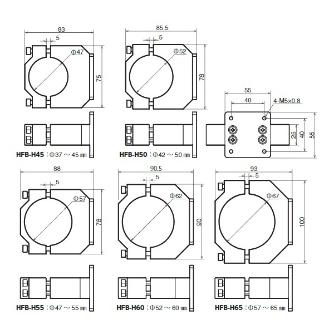 （株）ベッセル ホルダーアタッチメント HFB ホルダーアタッチメント（φ４７～５５） HFB-H55
