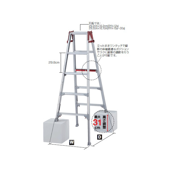 長谷川工業（株） 伸縮脚立 ニューラビット RYH 伸縮脚立　ニューラビット RYH-24A