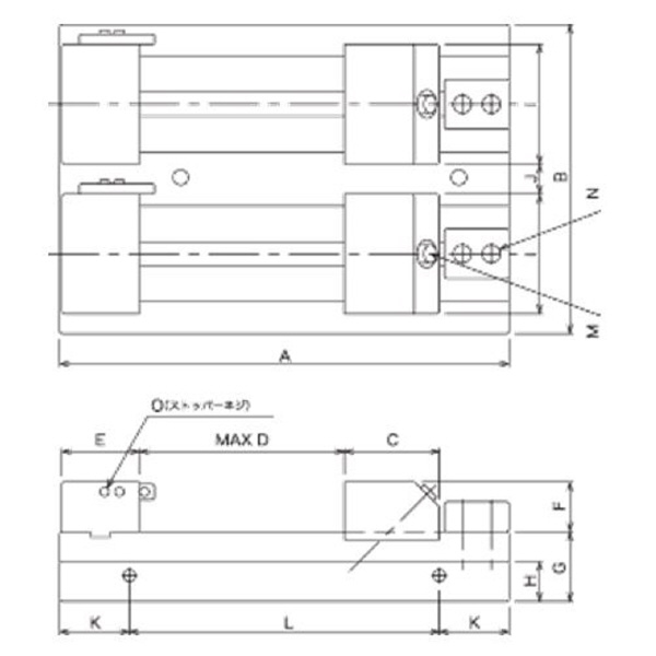 日本オートマチックマシン（株） 精密NC・MC用並列バイス PF 精密ＮＣ・ＭＣ用並列バイス PF280