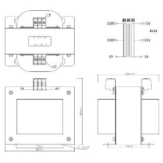 スワロー電機（株） トランス単相複巻 SC21 トランス単相複巻 SC21-4000