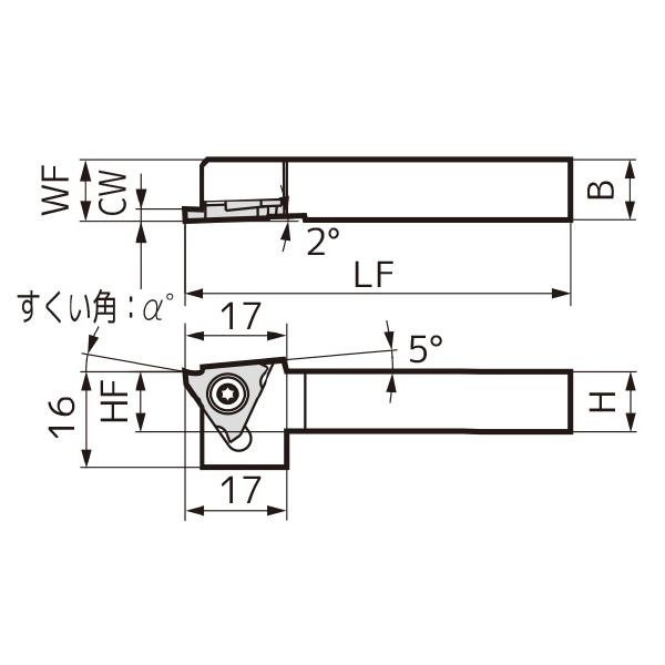 住友電気工業（株） SEC－溝入れバイト ホルダ GWC ＳＥＣ－溝入れバイト　ホルダ GWCR1212-3