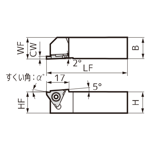住友電気工業（株） SEC－溝入れバイト ホルダ GWC ＳＥＣ－溝入れバイト　ホルダ GWCL1616-3