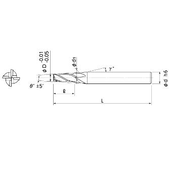 日進工具（株） テーパエンドミル NTE-4 テーパエンドミル NTE-4 10X5ﾟ