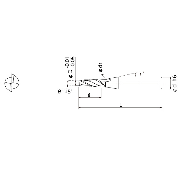 日進工具（株） テーパロング刃エンドミル NTEL-2 テーパロング刃エンドミル NTEL-2 1.5X1ﾟ30