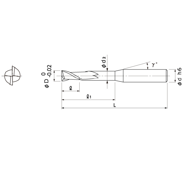 日進工具（株） ロングネックエンドミル(深リブ用) NHR-2 ロングネックエンドミル（深リブ用） NHR-2 1.4X12