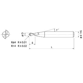 日進工具（株） ボールエンドミル NSB ボールエンドミル NSB-2 R1