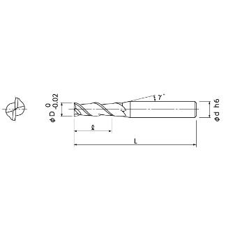 日進工具（株） アルミ加工用 ２枚刃3倍刃長エンドミル AL3D-2 アルミ加工用２枚刃３倍刃長エンドミル AL3D-2 2.5