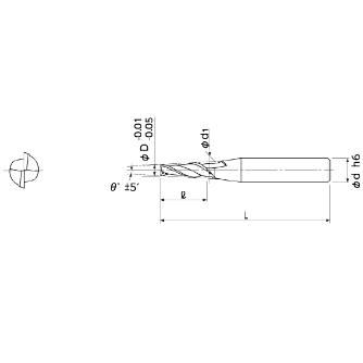 日進工具（株） 台形ランナエンドミル NER-2 台形ランナエンドミル NER-2 2X12ﾟ