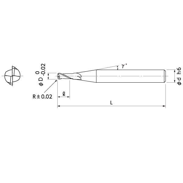 日進工具（株） ラジアスエンドミル NSR-2 ラジアスエンドミル NSR-2 6XR1.5