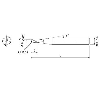 日進工具（株） ラジアスエンドミル NSR-2 ラジアスエンドミル NSR-2 12XR1.5