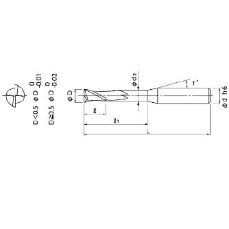 日進工具（株） 無限コーティング 2枚刃ロングネックエンドミル（深リブ用） MHR230 無限　２枚刃ロングネックＥＭ（深リブ用） MHR230 0.2X1.5