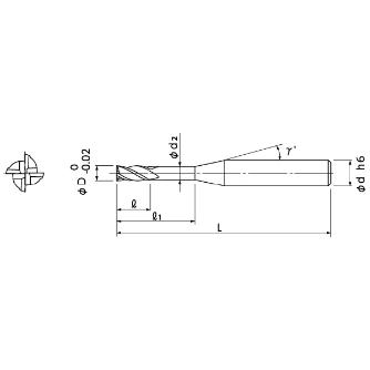 日進工具（株） 無限コーティング 4枚刃ロングネックエンドミル（深リブ用） MHR430 無限　４枚刃ロングネックＥＭ（深リブ用） MHR430 1.2X10