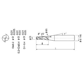 日進工具（株） 無限テーパーエンドミル MTE 無限テーパーエンドミル MTE230 0.2X10ﾟ