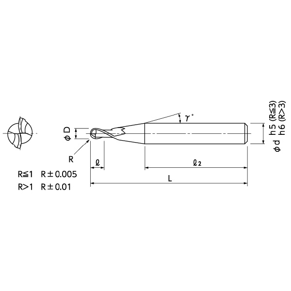 日進工具（株） 無限コーティング ショートシャンクボールエンドミル（焼きばめ用） MSB230SF 無限　ショートシャンクボール　焼きばめ用 MSB230SF R0.4
