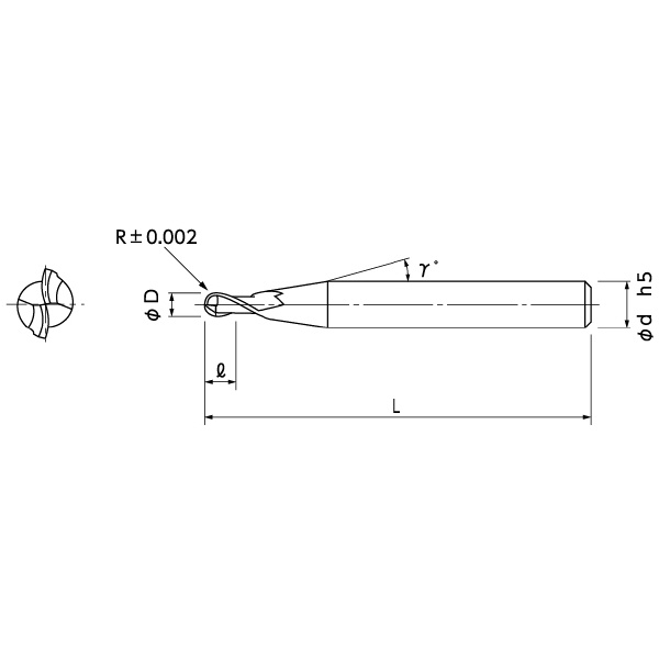日進工具（株） 無限コーティング 高精度 プロフィットボールエンドミル MSB230G2 無限　高精度プロフィットボールエンドミル MSB230G2 R0.2