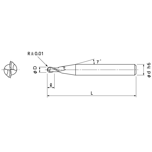 日進工具（株） 無限コーティング ロングボールエンドミル MSBL230 無限コーティング　ロングボールエンドミル MSBL230 R3