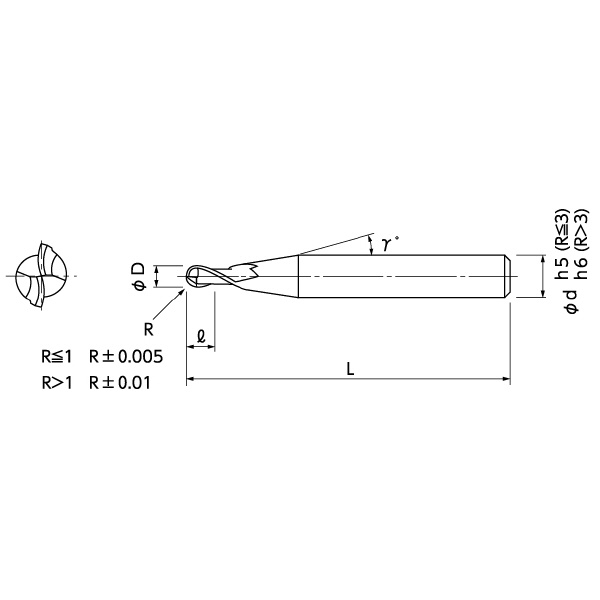 日進工具（株） 無限コーティング ショートボールエンドミル MSB230S 無限コーティング　ショートボールＥＭ MSB230S R0.4