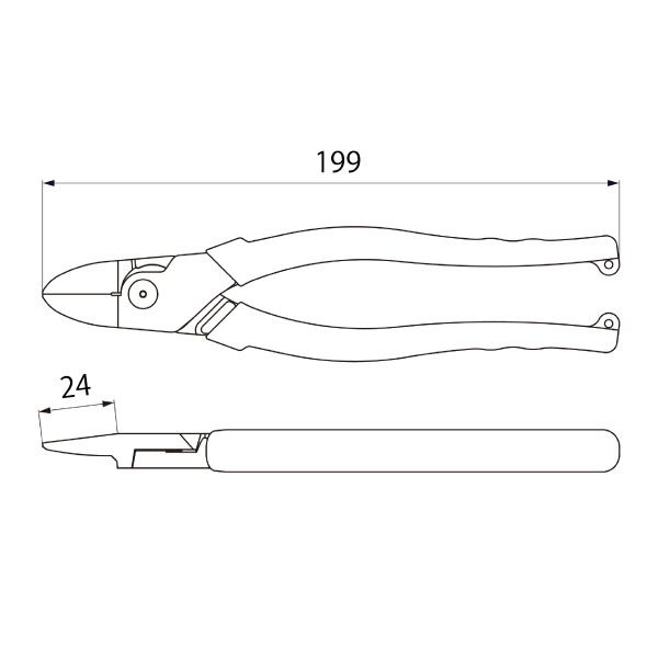 （株）ロブテックス パワーニッパー 薄刃 J パワーニッパー　薄刃 J200PWNU