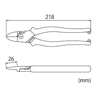 （株）ロブテックス パワーニッパー 薄刃 J パワーニッパー　薄刃 J225PWNU