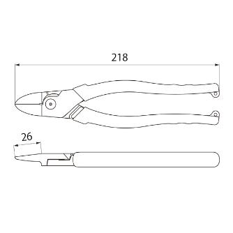 （株）ロブテックス パワーニッパー 薄刃 J パワーニッパー　薄刃 J225PWNU