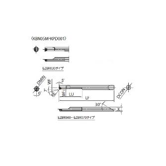 京セラ（株） チップ ダイヤ・CBN 旋削用 EZBR チップ　ダイヤ・ＣＢＮ　旋削用 EZBR030030-003NB KBN05M