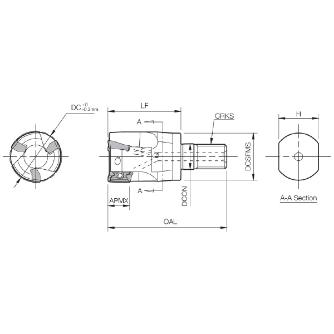 京セラ（株） コーナ角90°エンドミル モジュラータイプ MEC コーナ角９０°エンドミル　モジュラー MEC16-M08-11T-2T