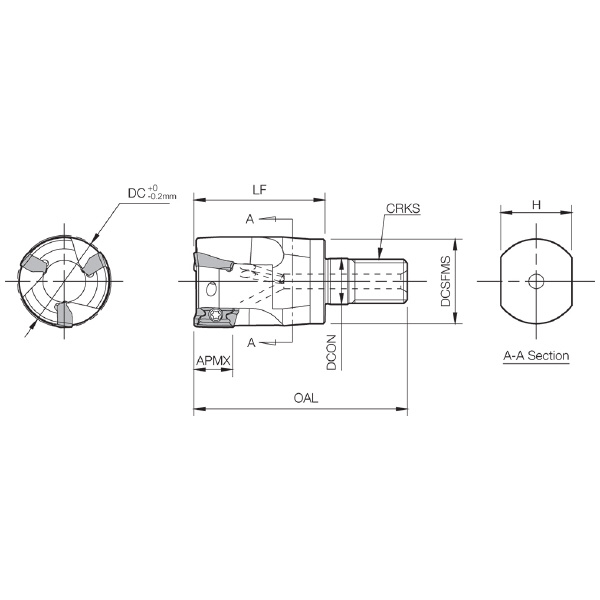 京セラ（株） コーナ角90°エンドミル モジュラータイプ MEC コーナ角９０°エンドミル　モジュラー MEC16-M08-11T-2T